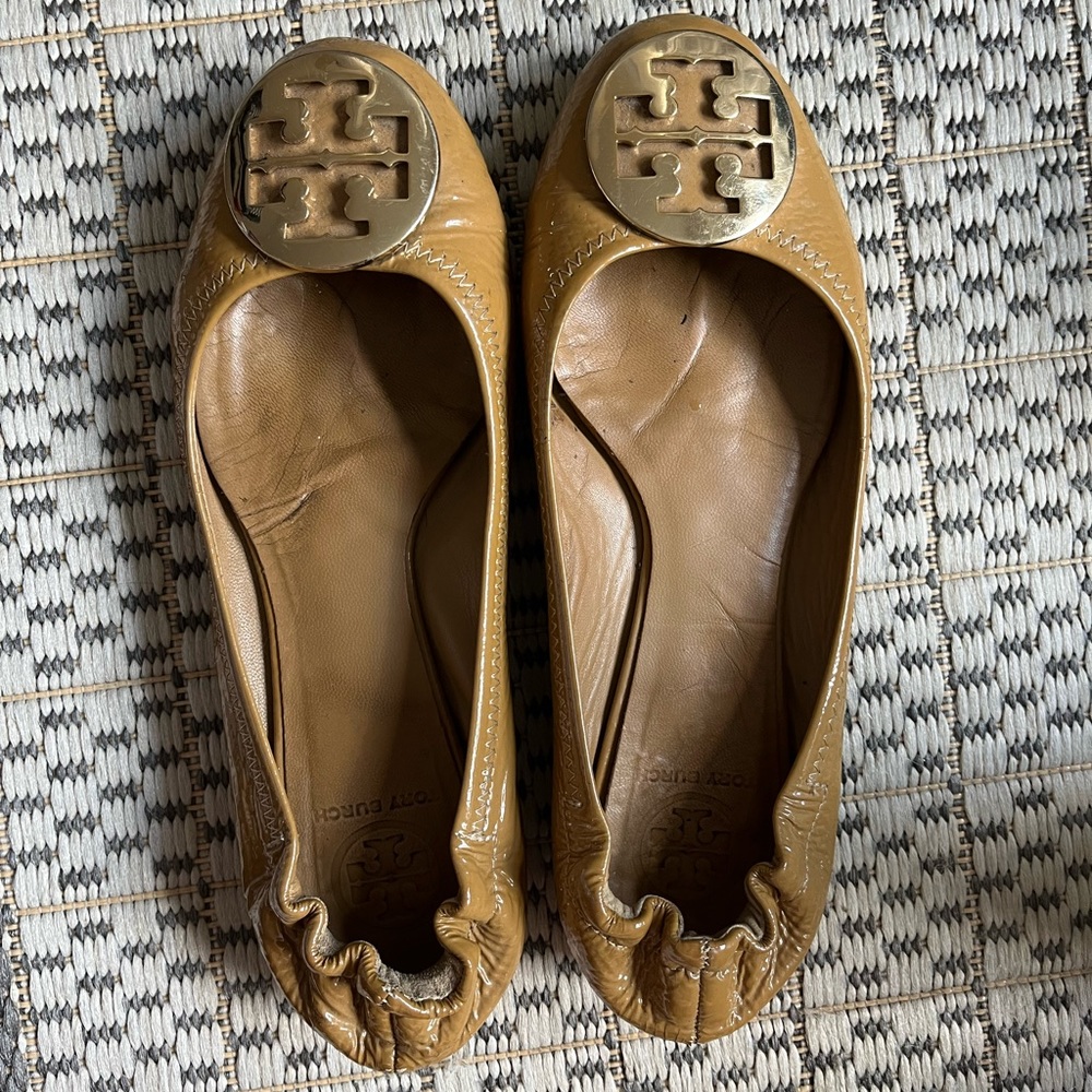 Tory Burch Patent Leather Minnie Flats